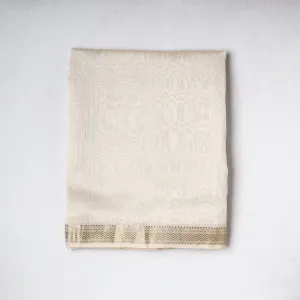 Beige - Traditional Chanderi Silk Handloom Precut Fabric (2.4 meter)