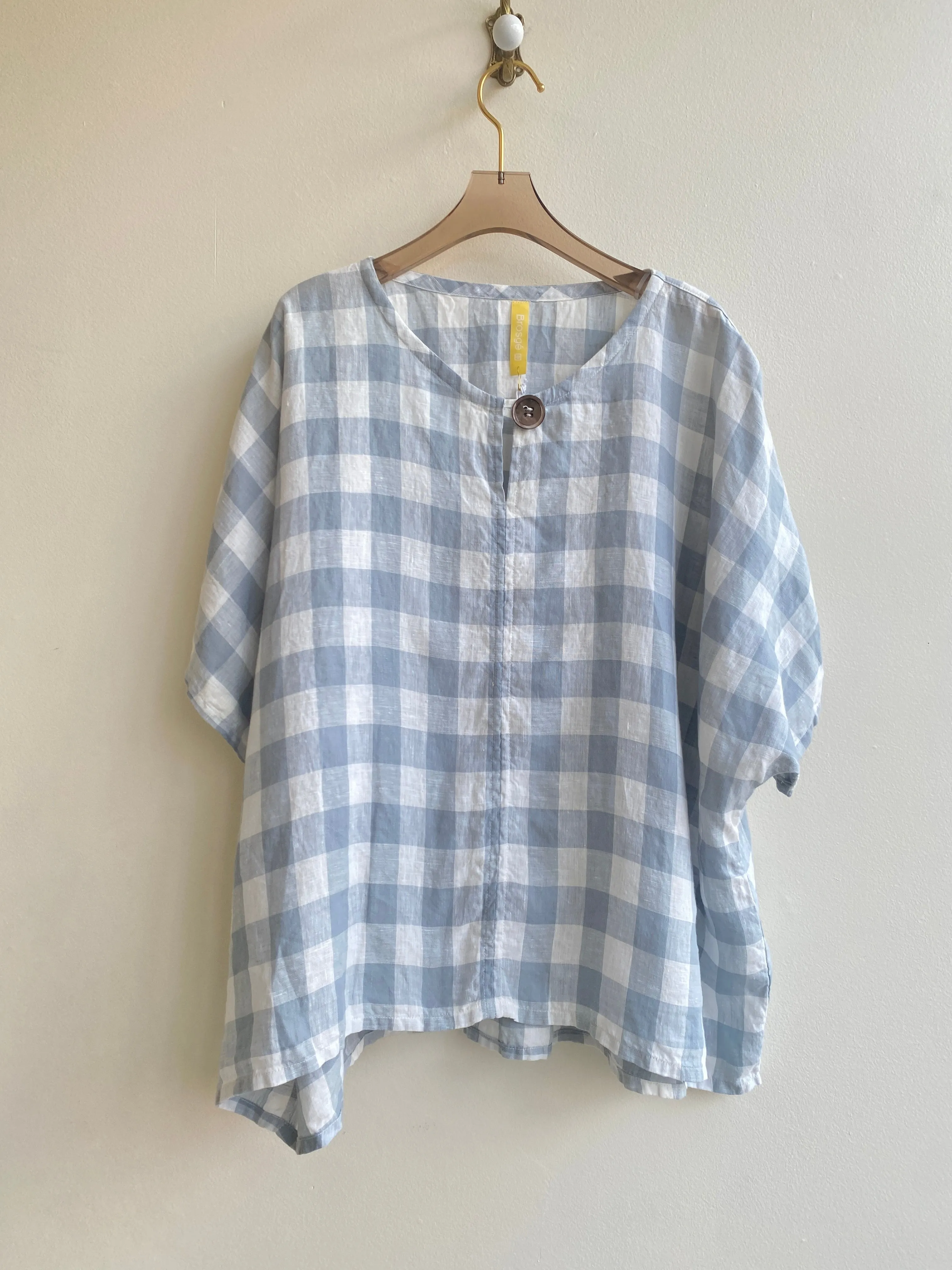 Blue Grey Gingham Studio Tee