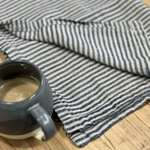 Blue Pinstripe Linen Tea Towel