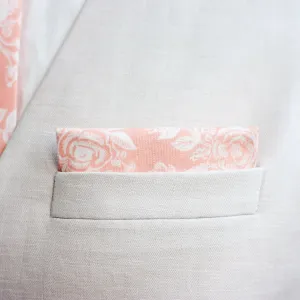 Boy's Pocket Square / Peach Toile