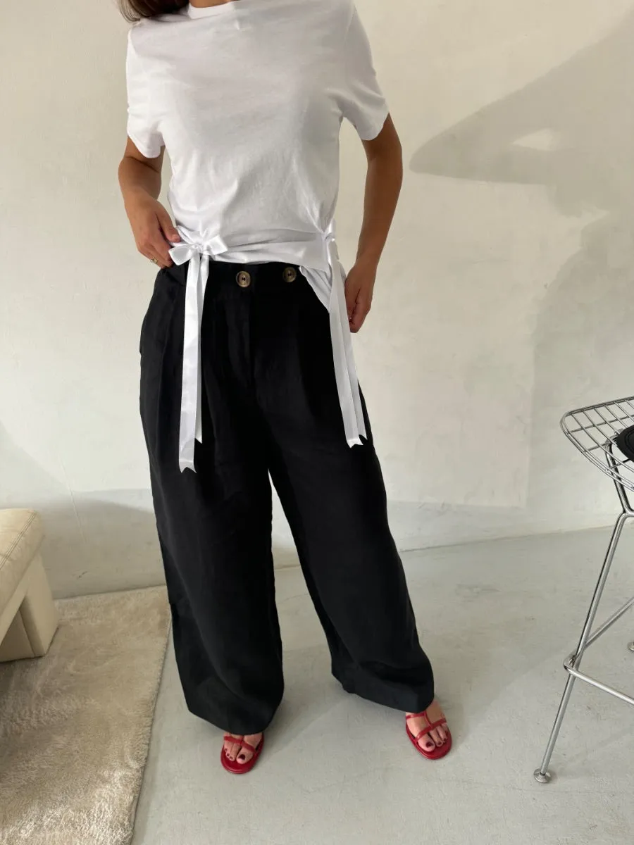 Celeste Linen Trousers in Black