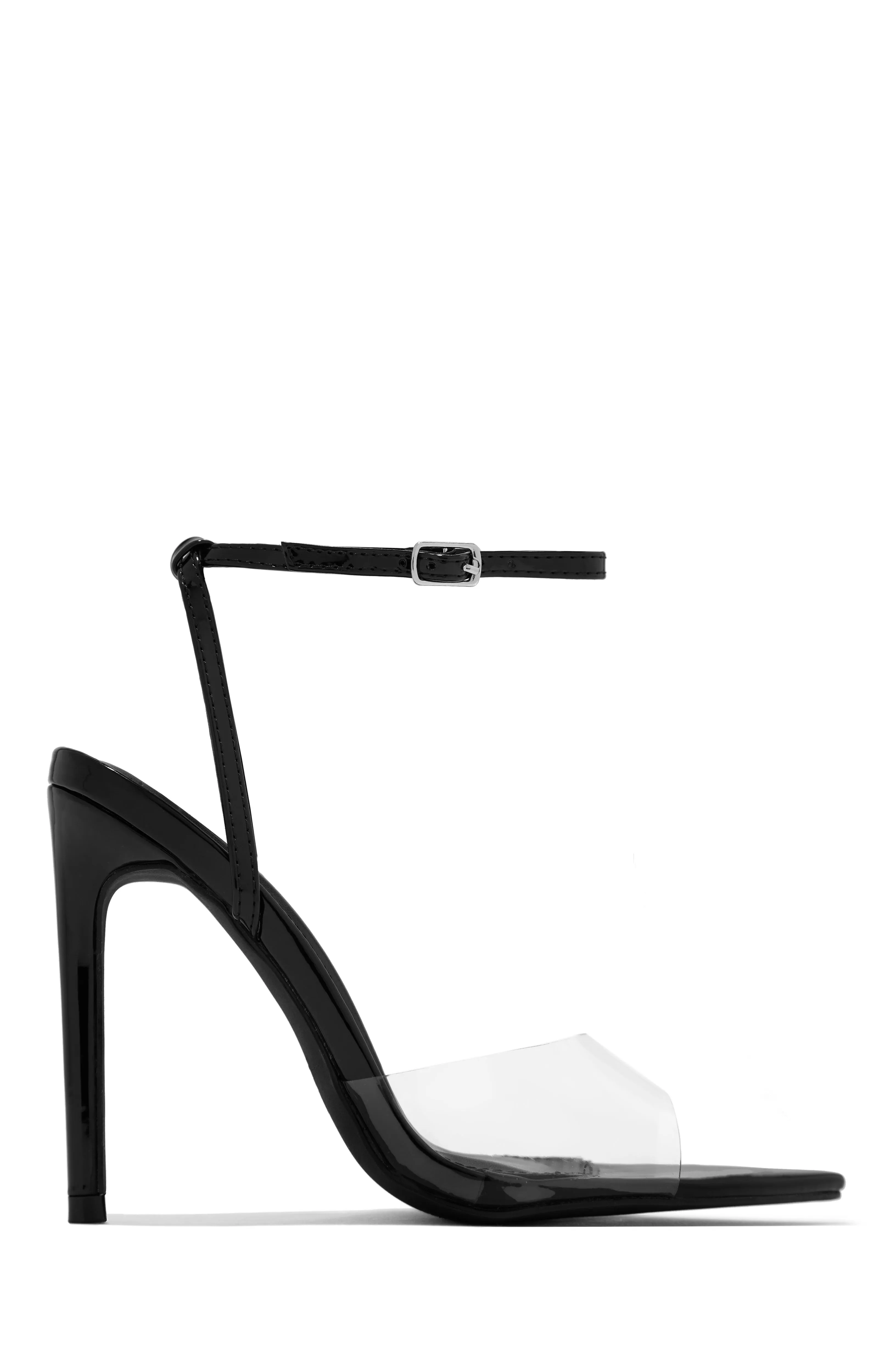 Dinner Date Clear Strap High Heels - Nude