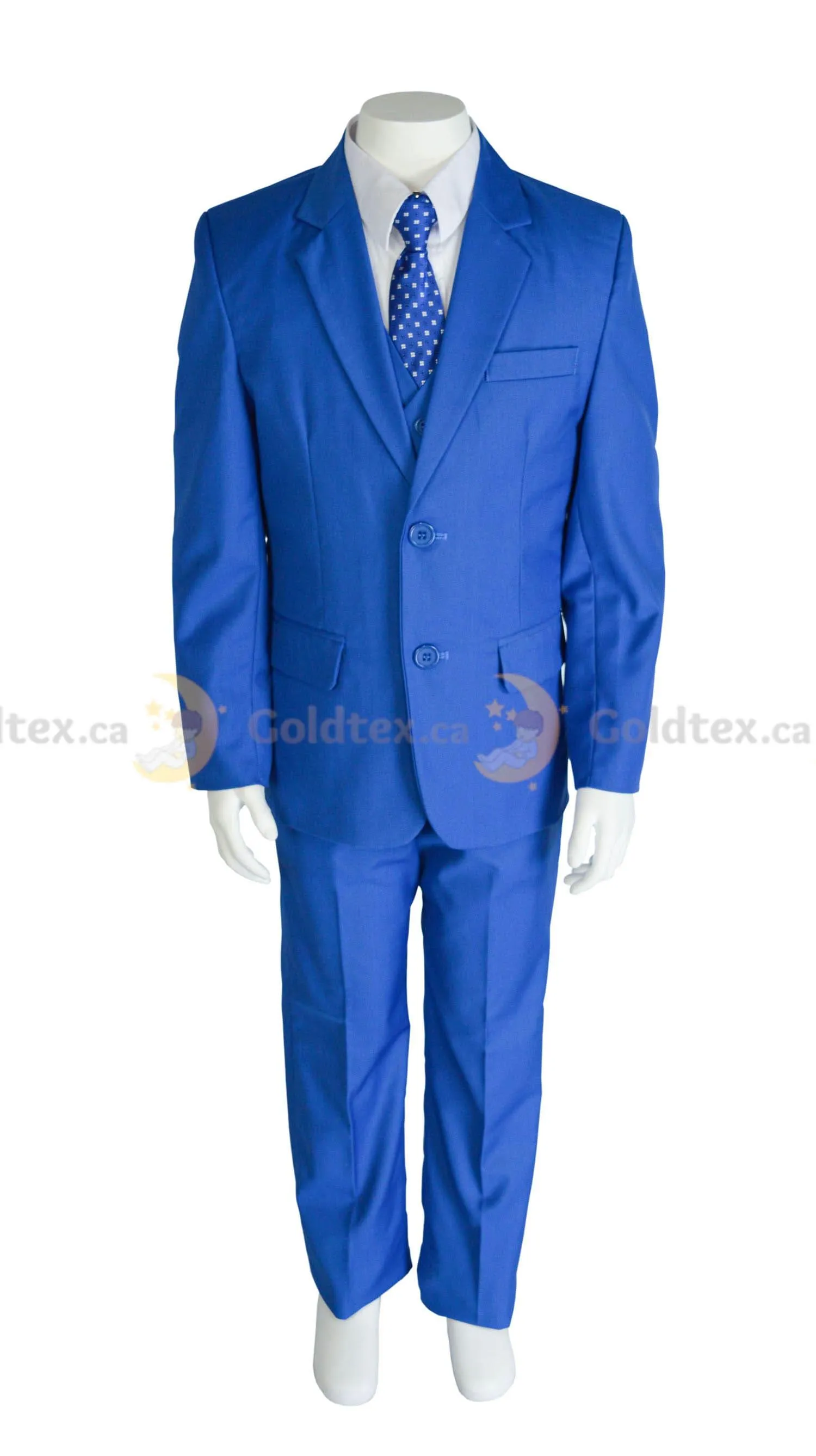 Formal Kids Wear 5-piece suit set - Ocean Blue - Style 8164