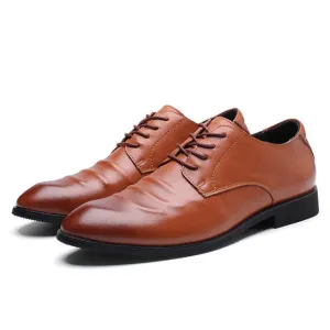 Genuine Leather Pointed Toe Office Oxford Shoes