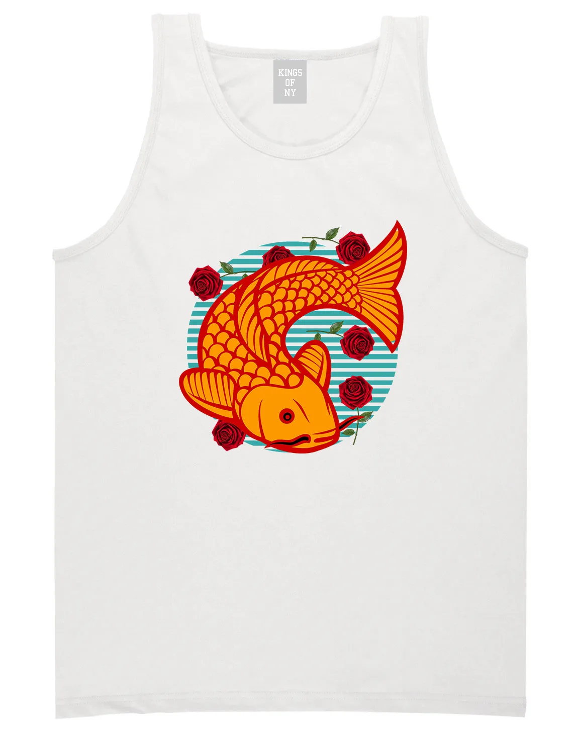 Japanese Koi Fish Print Mens Tank Top Shirt