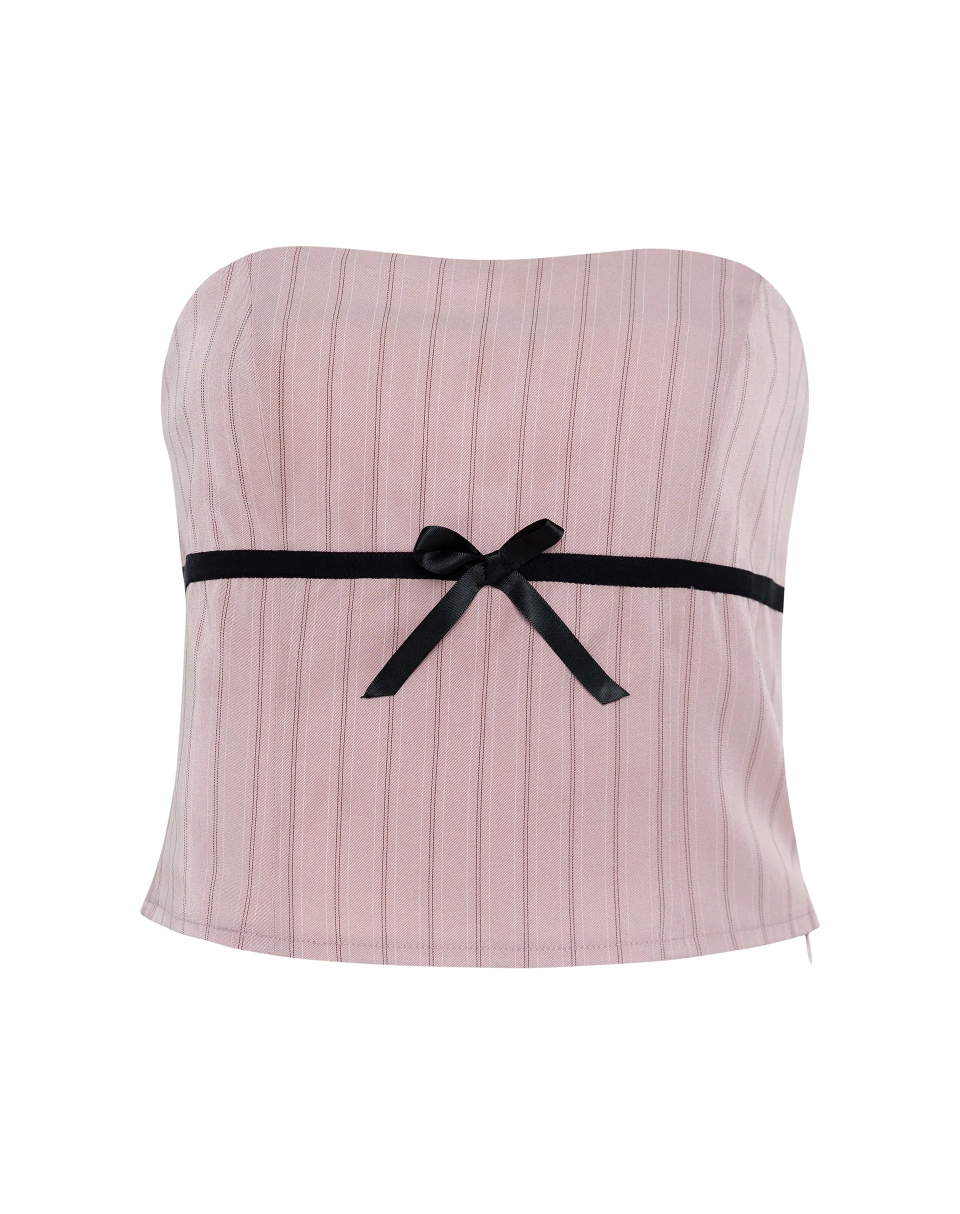 Leggy Tube Top in Tailoring Blush Pinstripe