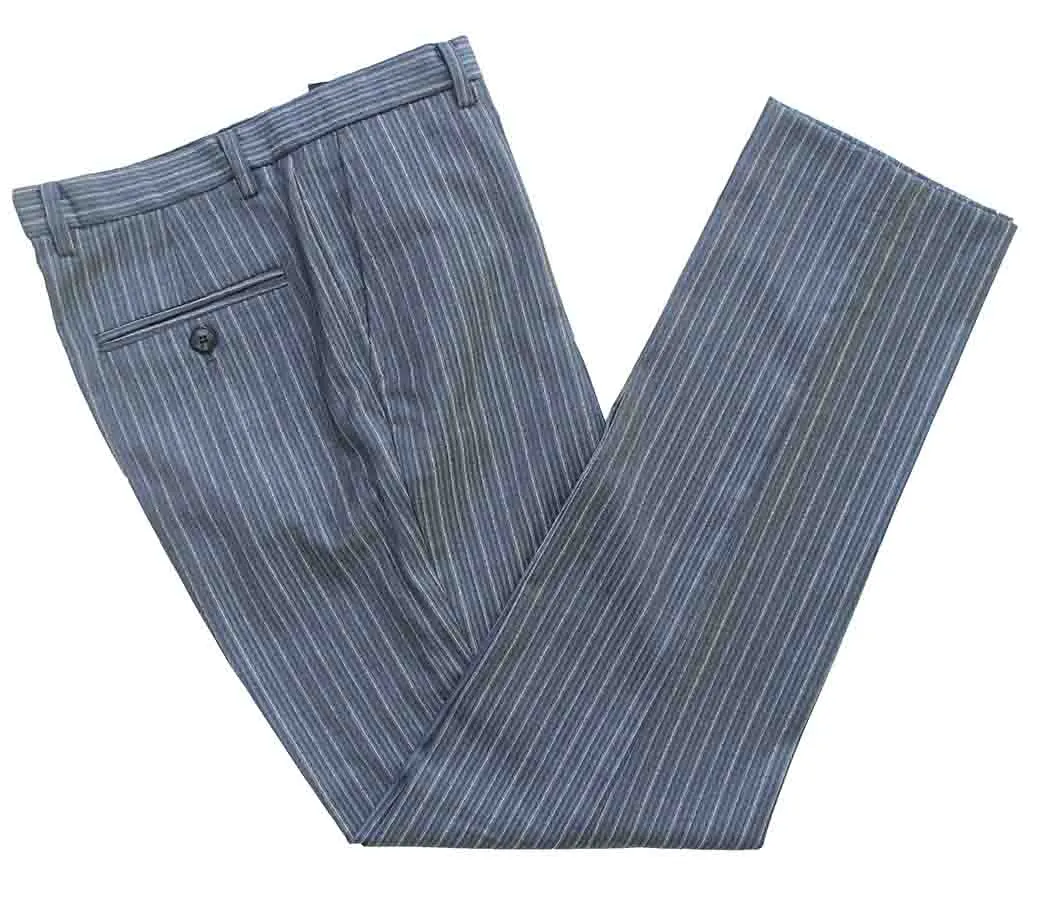 LIGHT BLUE PINSTRIPE WORSTED 3 PIECE SUIT