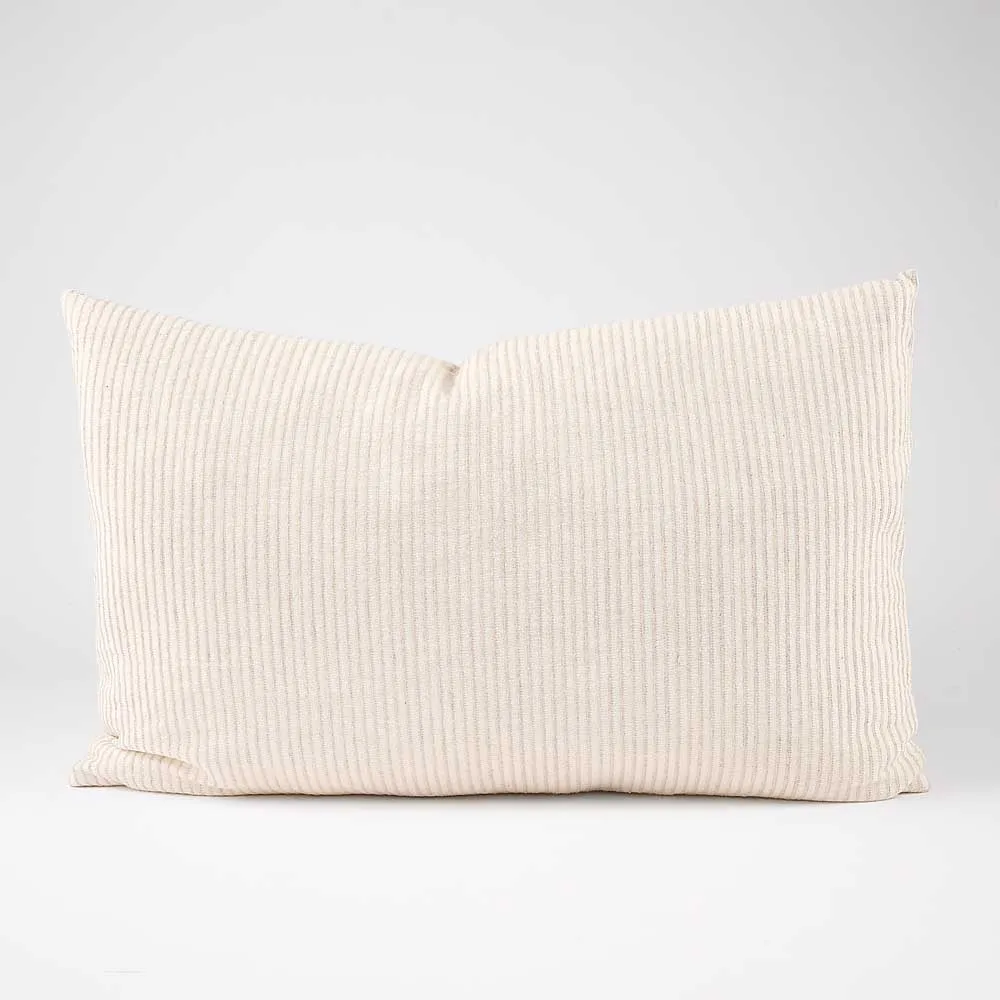 Marina Cushion - Off White w' Natural Stripe