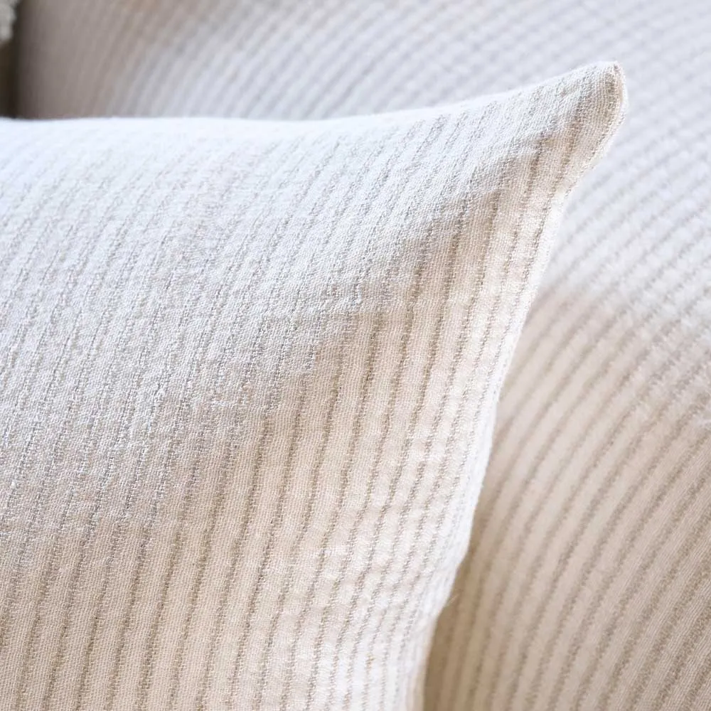 Marina Cushion - Off White w' Natural Stripe