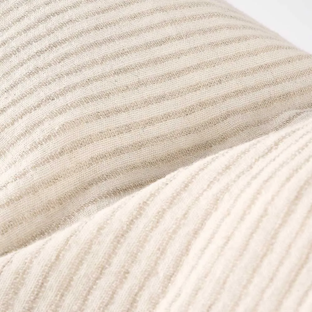 Marina Cushion - Off White w' Natural Stripe