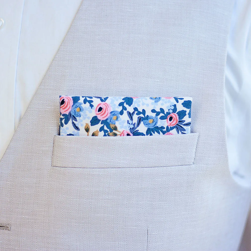 Men's Necktie / Rosa In Periwinkle