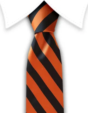 Orange and Black Striped Tie