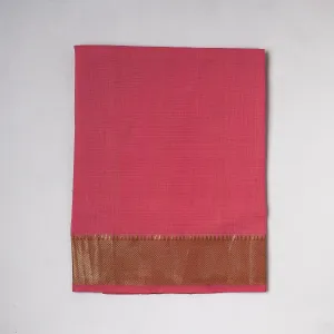 Pink - Traditional Chanderi Silk Handloom Precut Fabric (1 meter)