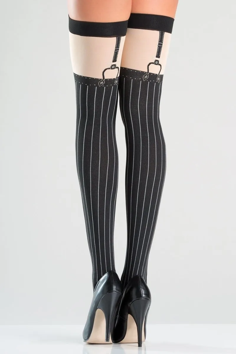 Pinstripe Thigh Highs