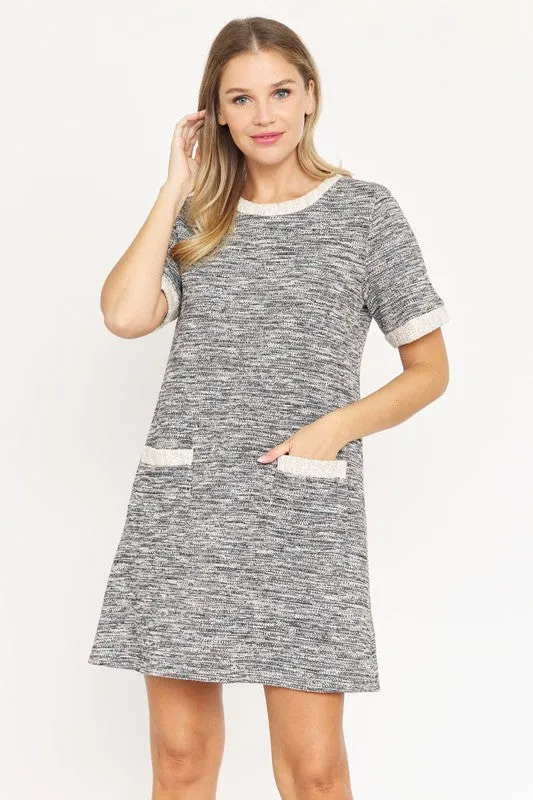 Preppy Tweed Shift Dress