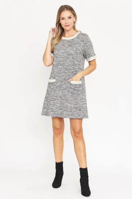 Preppy Tweed Shift Dress