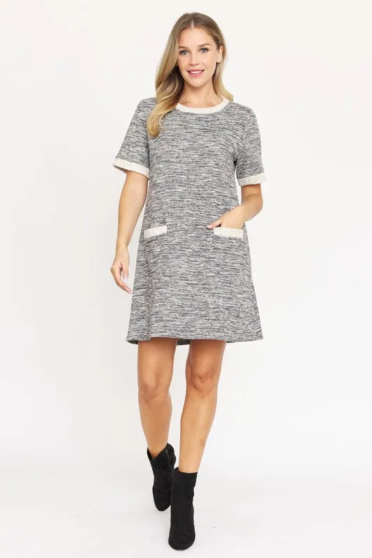 Preppy Tweed Shift Dress