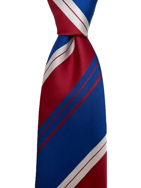 Red, White & Blue Striped Extra Long Tie