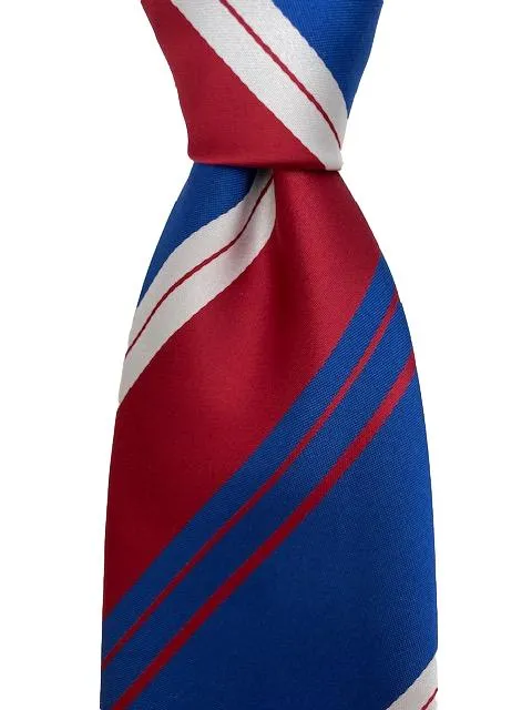 Red, White & Blue Striped Extra Long Tie