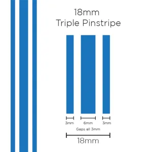 SAAS 11104 18mm Triple Stripe - Medium Blue