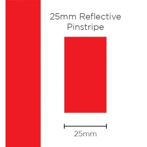 SAAS 11697 Pinstripe 25mm Solid Reflective - Red