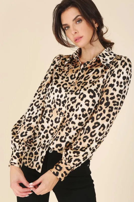 *Satin leopard blouse