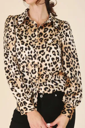 *Satin leopard blouse