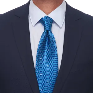 The Lily of Florence Blue Duchesse Silk Tie