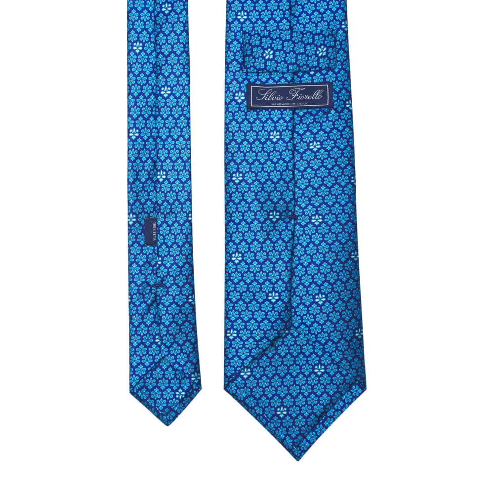 The Lily of Florence Blue Duchesse Silk Tie