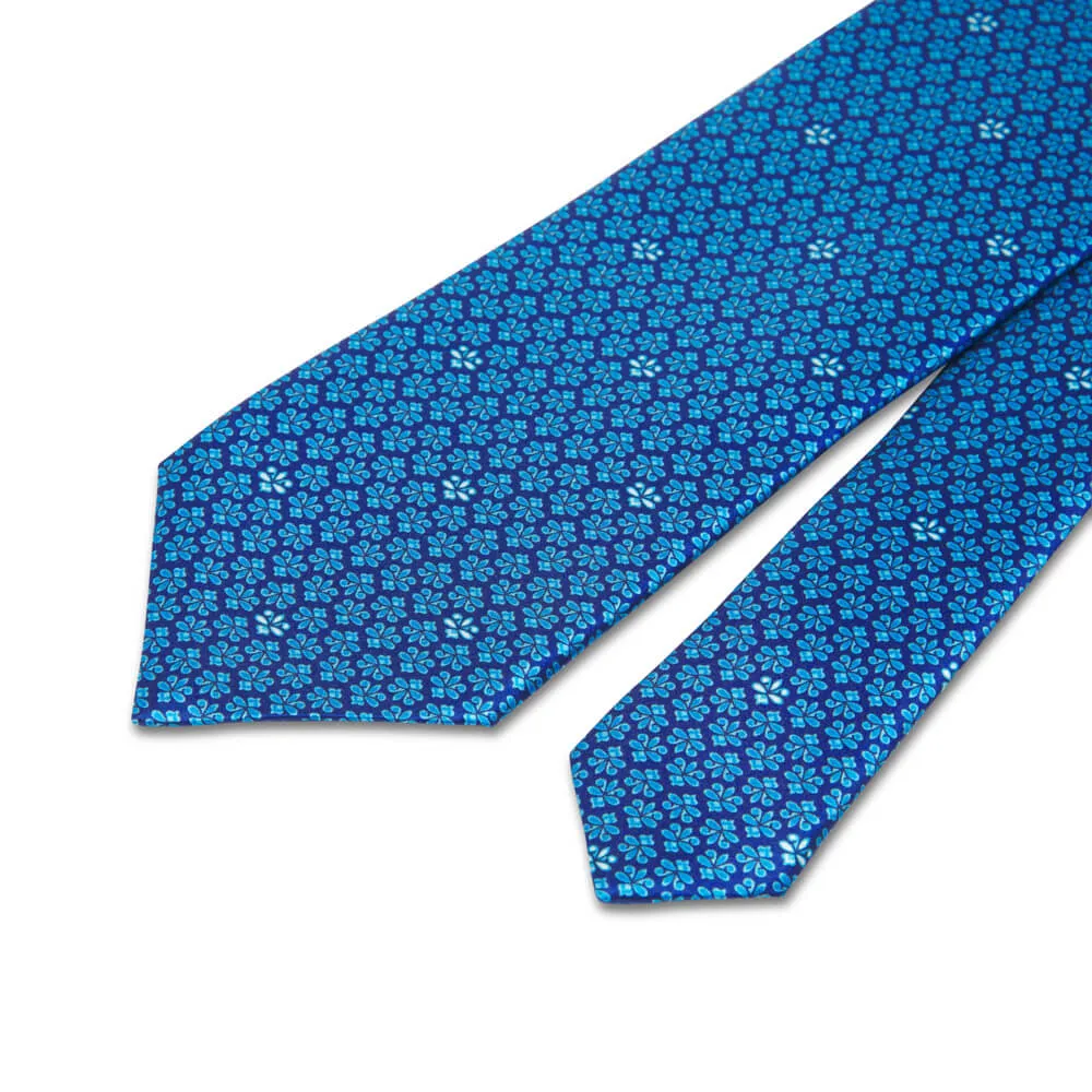 The Lily of Florence Blue Duchesse Silk Tie