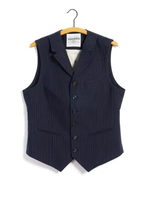 WILLIAM | Lapel Waistcoat | Blue Pin