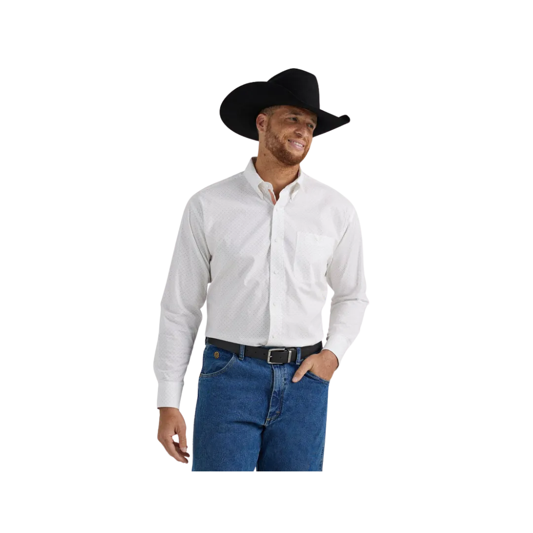 Wrangler Men's George Strait Print White Shirt